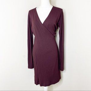 Maxmara Purple Faux Wrap Dress Size 44 US Size 10